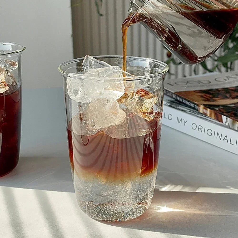 420ml Transparent Glass Coffee Mug High Borosilicate Heat-resistant Latte Glass Cup Beer Milk Water Cocktail Drinking Mugs