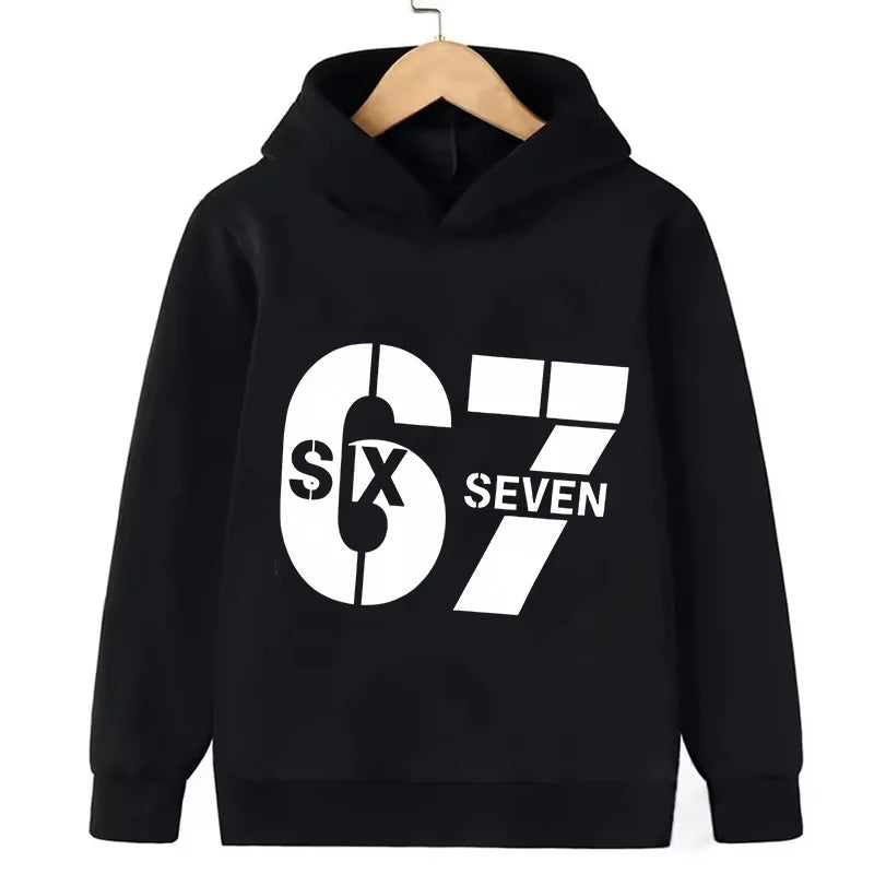 67 Six Seven Hoodies Clothing Italian Brainrot Sweatshirt Children Korean Tops Steal A BrainRot Cartoon Girls Boy Hooded Girls