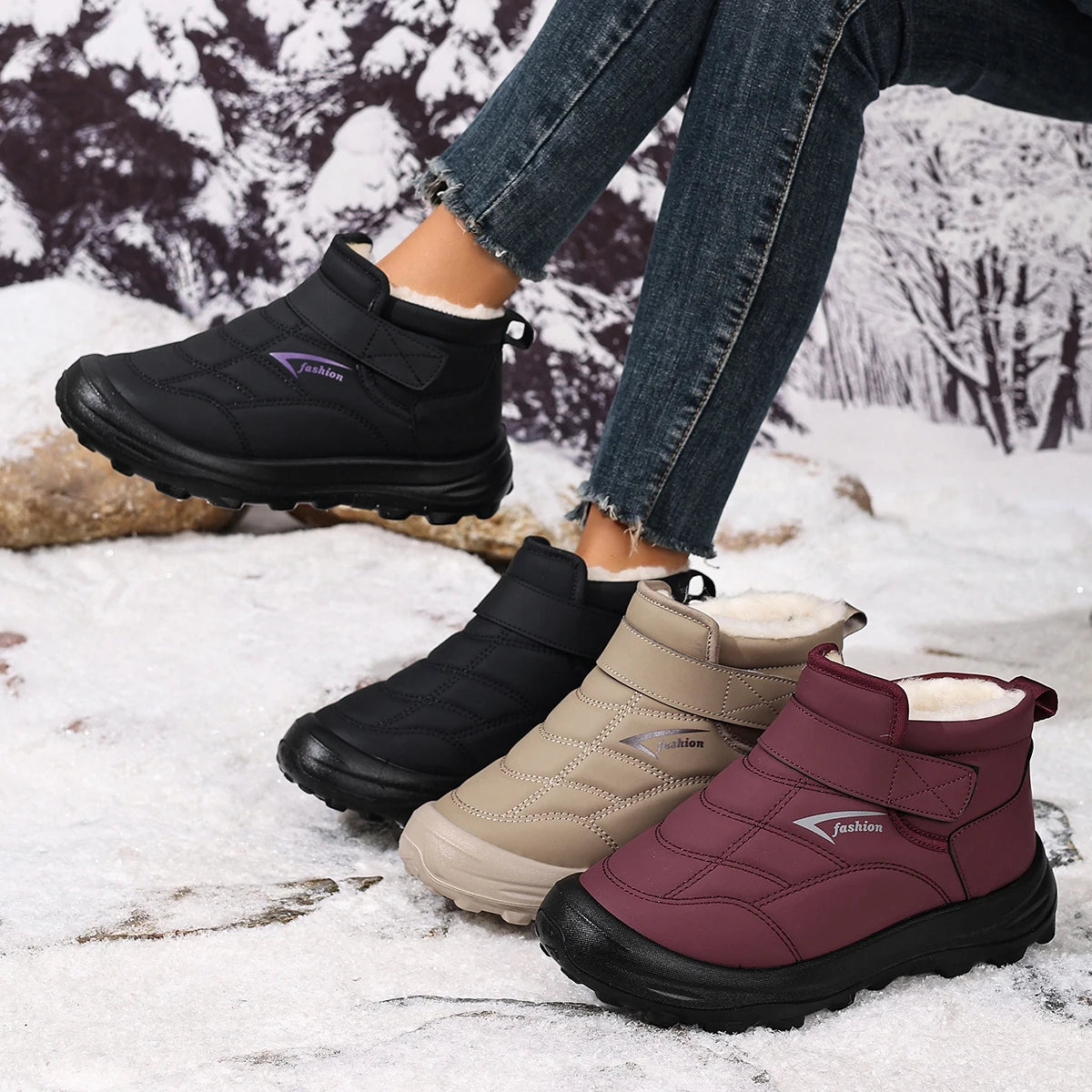 Women's cotton shoes for winter 2025 warm and comfortable casual and versatile waterproof and anti-slip wear-resistant shipping