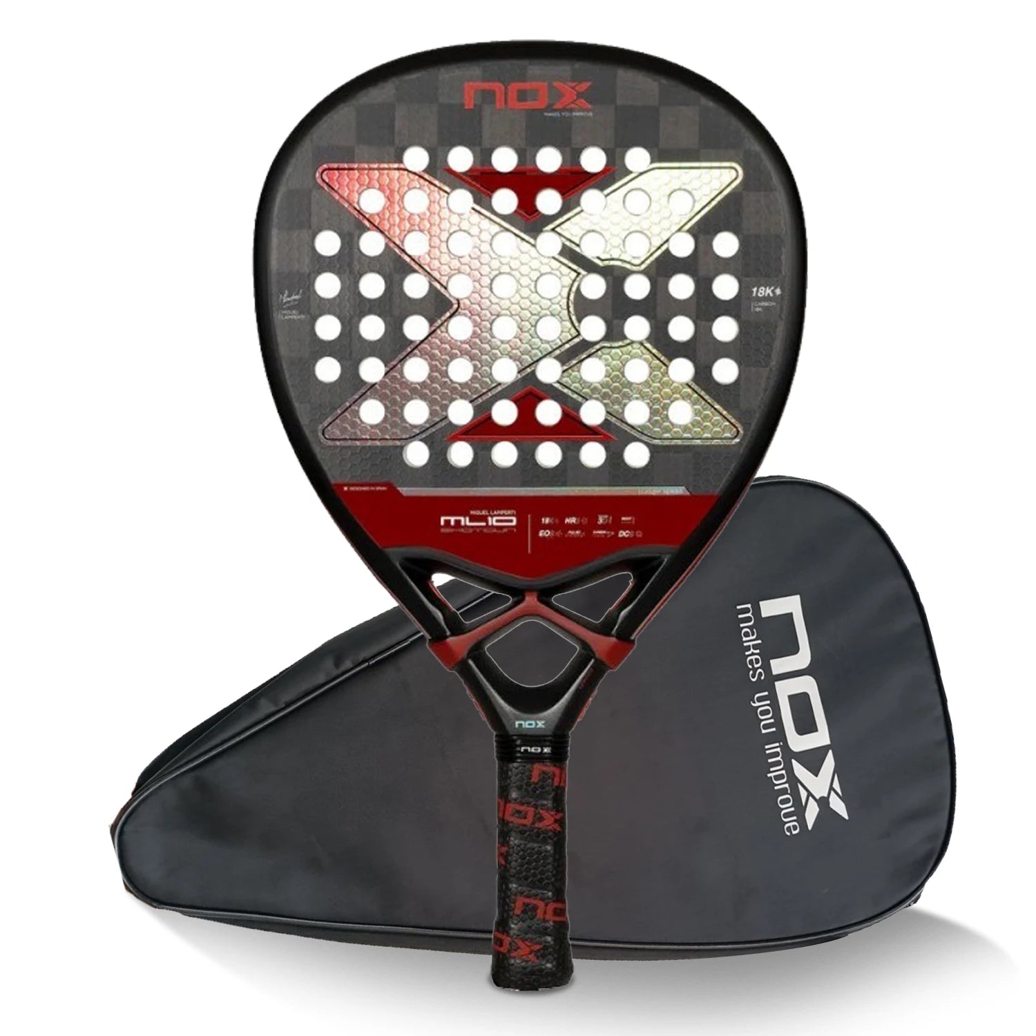 Nox 3K 12K 18K Tennis Paddle Racket,Portable Bag Included,Perfect Gift for Christmas Birthday Holidays,Professional Skill Level