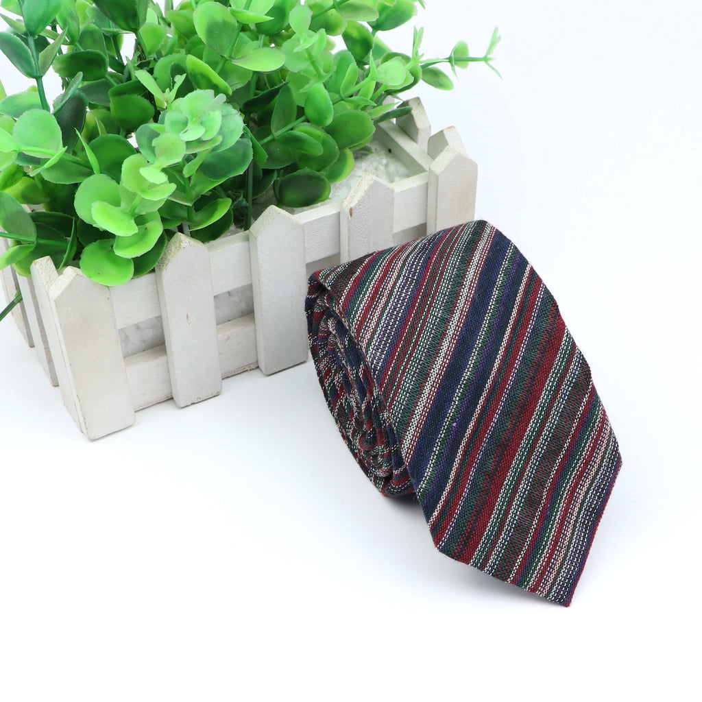 Classic Fashion Tie Men's Striped Necktie Formal Wear Business Suit Cotton Ties Male Female Skinny Slim Colourful Cravat Gifts