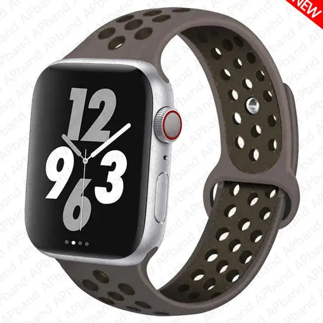 Silicone Strap For Apple Watch Band 45mm 44mm 40mm 49mm 41mm 38mm 42mm Sport bracelet iWatch Ultra 2 Series 9 8 7 6 se for nike