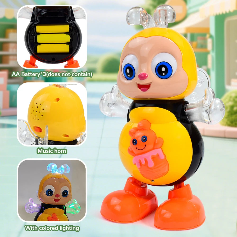 Children Electronic Pets Music Toy Cartoon Electric Vocal Toy Bee Toys With Sound Flash Lighting Sing Dance for Girls Boys Gifts