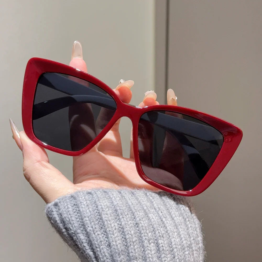 Women Trendy Cat Eye Sunglasses For Men Retro Large Square Frame Sun Glasses UV400 Protection Goggle Eyewear Shades Eyeglasses