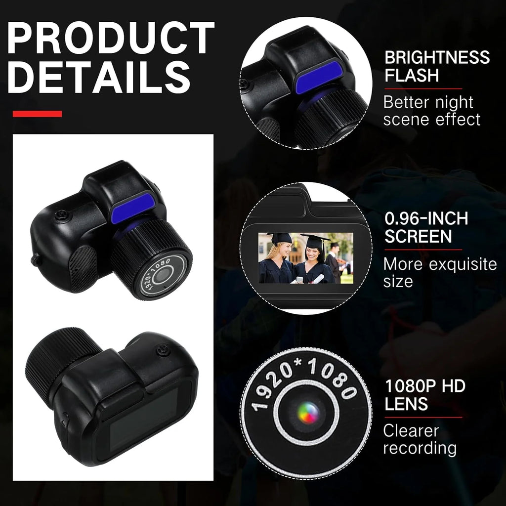 Retro Mini Camera with Screen Indoor Home Outdoor 1080p HD Portable Very Small Camera Video  Support TF Card Holiday Gifts
