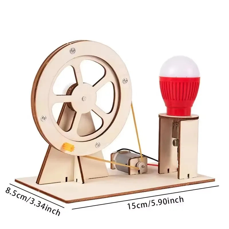 DIY Wooden Hand Generator Kids Science Toy Funny STEM Technology Gadget Physics Kit Educational Toys for Children Learning Toy