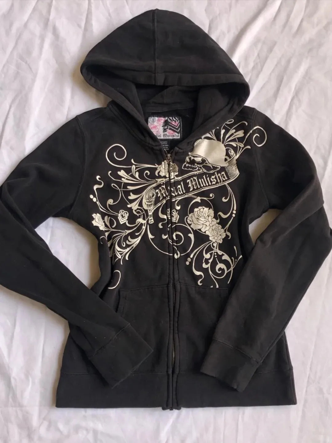 Hoodies Women 2000s Clothes Y2k Vintage Harajuku Flower Graphic Zip-up Hooded Punk Hot Girl High Street Hoodie Casual Sweatshirt