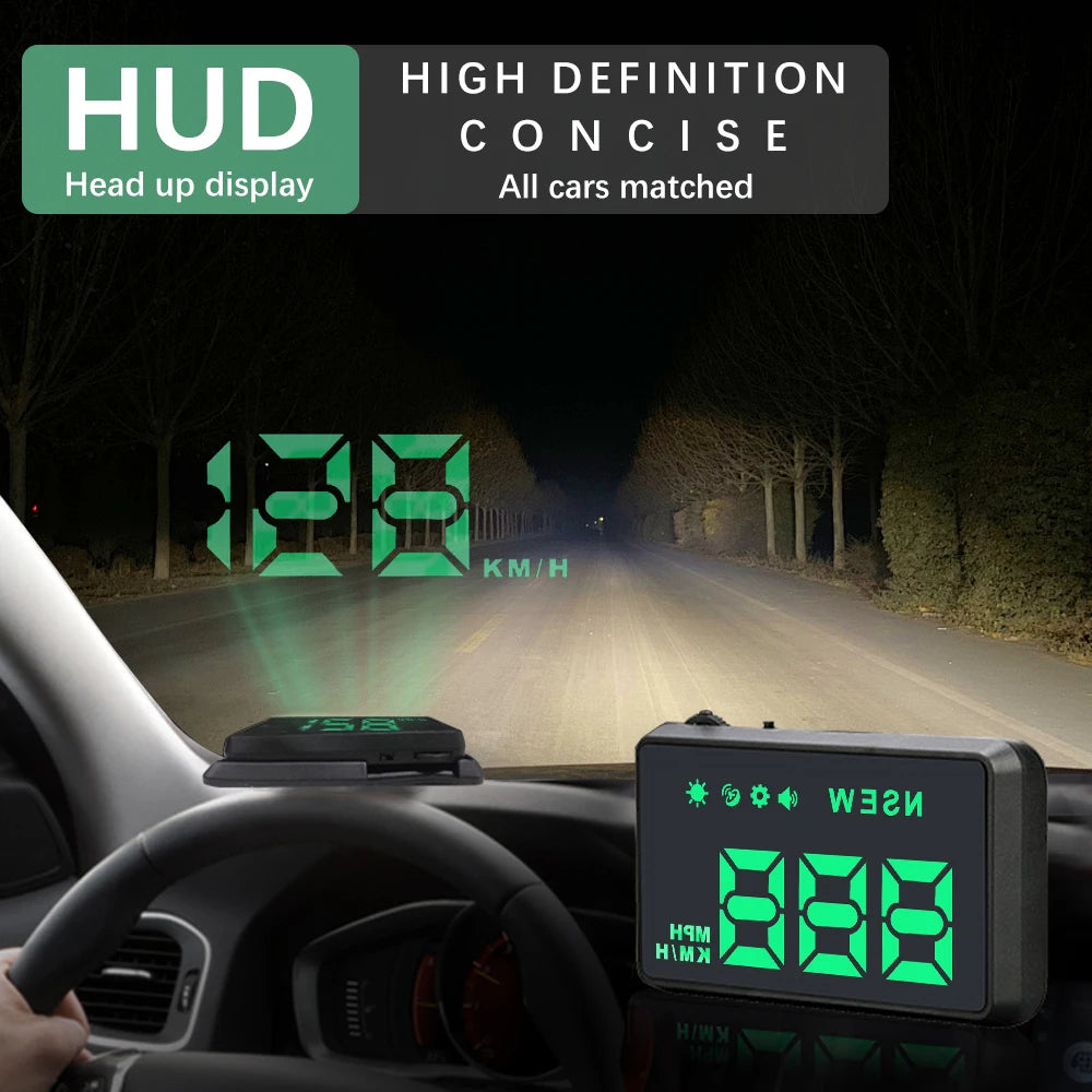 Car HUD head-up display， GPS speedometer, vehicle speed, compass, speed alarm, Digital Speedometer, etc for All Cars