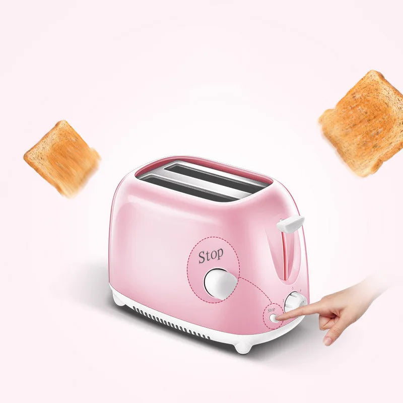2025 NewAutomatic Bread Toaster Household Toaster 2 Slices Breakfast Toast Mini Bread Sandwich Machine