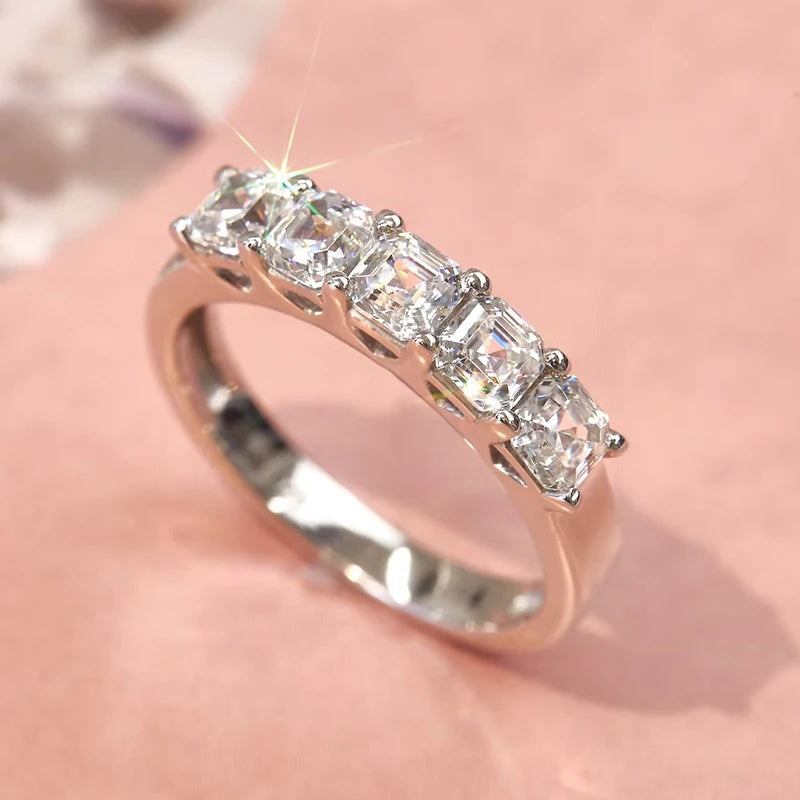 Huitan Simple Style Square Zirconia Rings Women Versatile Fashion Accessories for Engagement Women Daily Wearable Finger Jewelry - Free Item