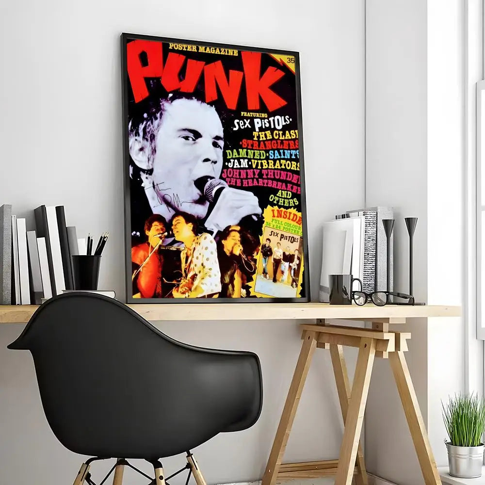 One Of The Influential Punk Band Painting Calligraphy Canvas Poster: Crease Free Waterproof Durable All Space Wall Decor