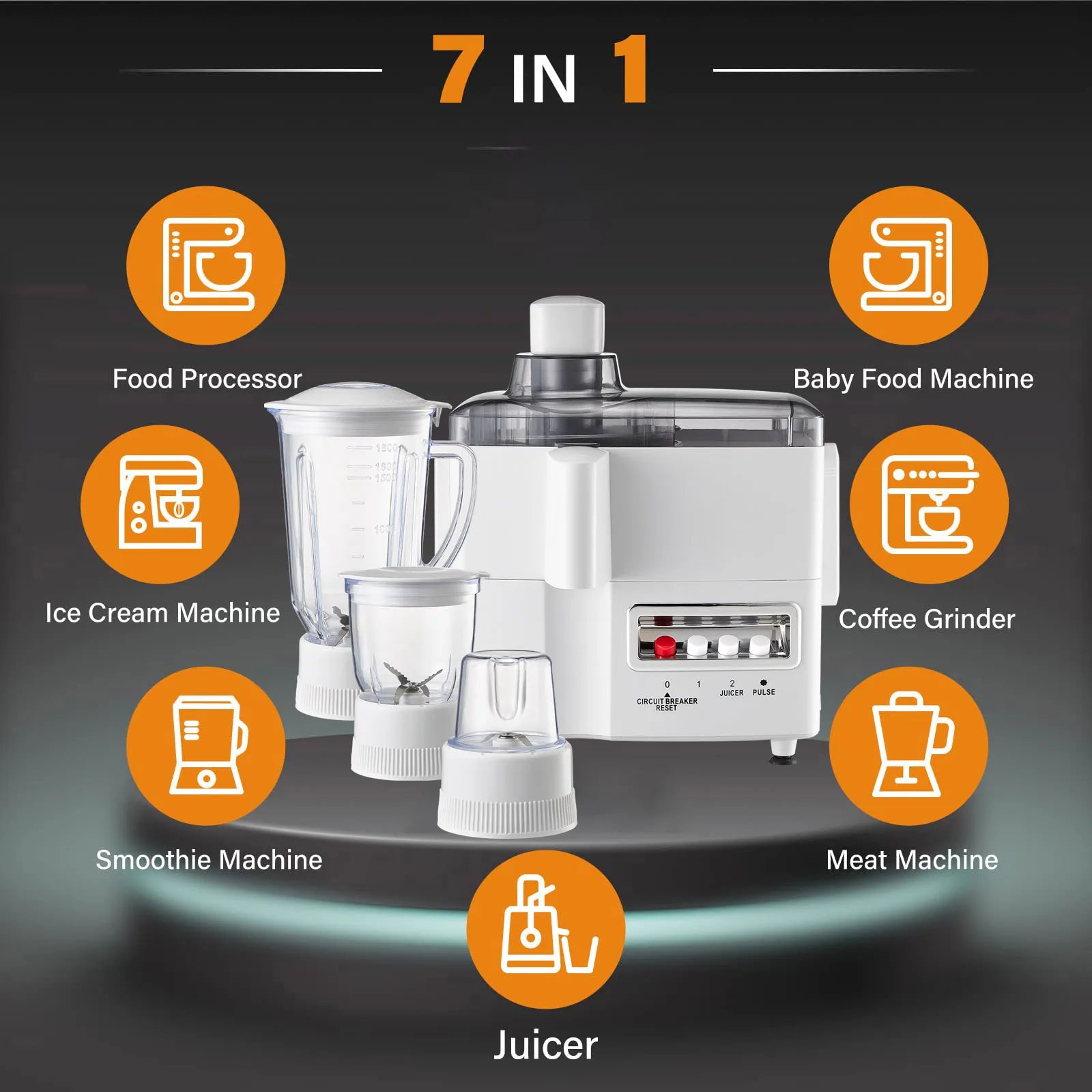 Electric Juicer Blender Mixer Grinder Blender Machine Food Processor With Chopper For Home