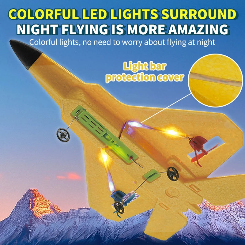 2.4G RC Plane KF803 With LED Lights RC Flying Model Glider Remote Control Vertical Plane EPP Foam Airplane Children Gifts Toy