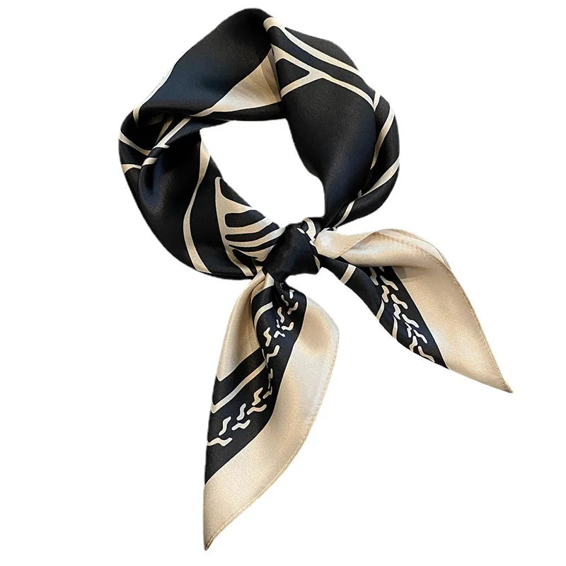 100% Silk Scarf Women Elegant Headband Spring Summer Square Fashion Hair Foulard Female Lady Shawl Wraps Hijab Bandana Scarves