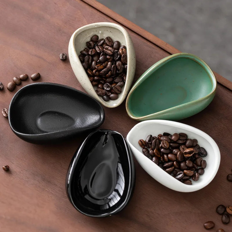 Coffee Bean Dosing Cup Bean Dispenser Ceramics Bean Measuring Tray Tea Coffee Accessorie