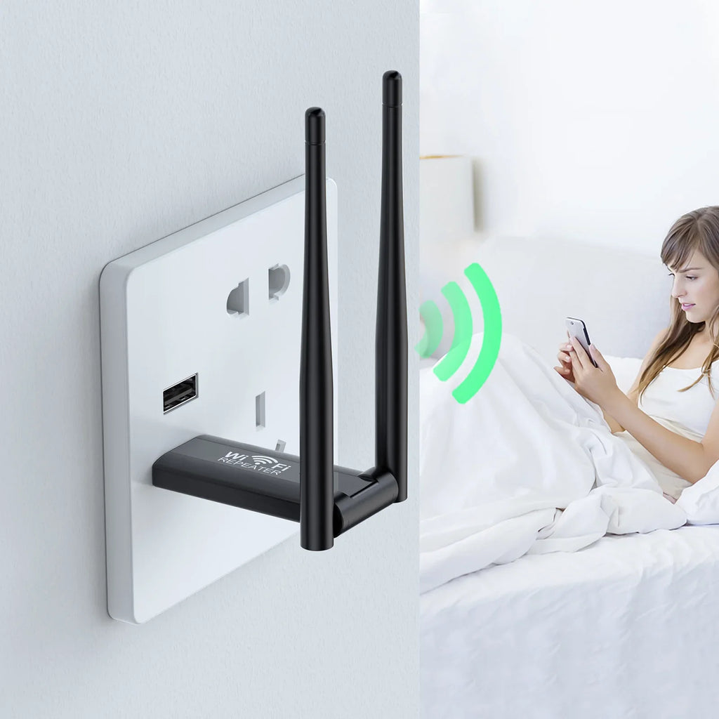 Wireless 2.4G 300Mbps USB WiFi Repeater Extender WiFi Signal Amplifier Booster Long Range Wi-Fi Router Home Network Extension