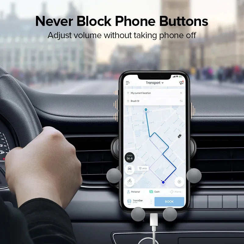 Universal Gravity Car Phone Holder Air Vent Mount Mobile Support for iPhone 13/12 Xiaomi - Automotive GPS Stand