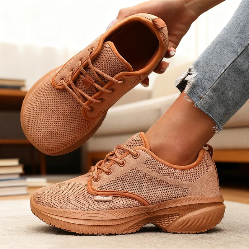 Platform Women Running Shoes Fashion Tennis Thick Barefoot Shoe Breathable Comfortable Wide Toe Simple Fitness Sneakers 2025 New - Free Item Weekend (50% off).