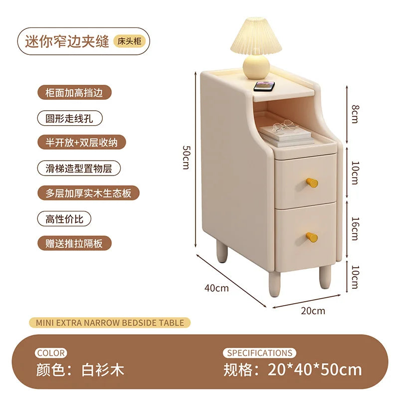 Bedside Cabinet Small Frame Household Bedroom Small Side Few Simple Bedside Storage Cabinet 20~ 30 Narrow Side Cabinet