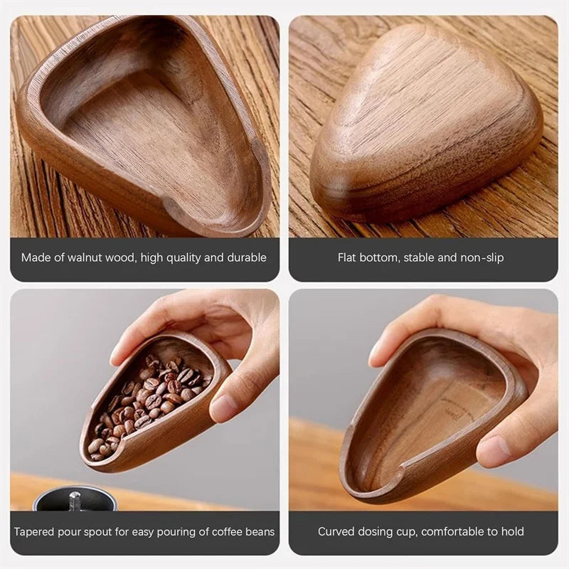 Wooden Coffee Bean Dosing Cup Coffee Bean Measuring Cupping Tray Multipurpose Espresso Coffeware Accessories For Coffee Or Tea