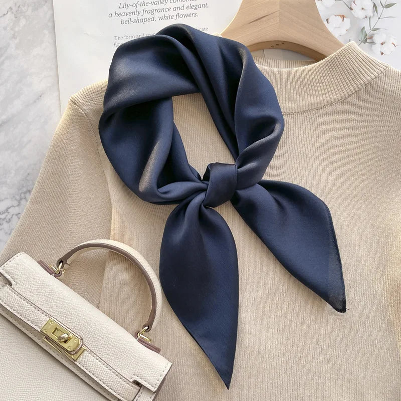 70Scarf 100% Silk Bandana Women Square Scarves Wrap Kerchief Mulberry Spring Fashion Luxury High Quality Headband Hijab Shawls