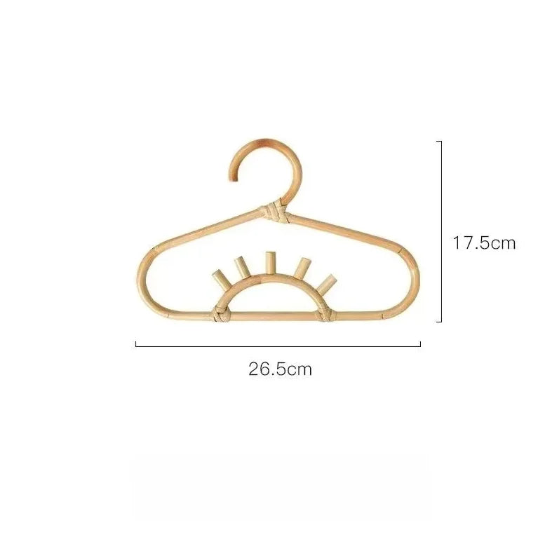 Rattan Hanger Rattan Wall Hooks Kids Garments Organizer Rack Clothes Hat Hanging Hook Kids Room Clothing Storage Decor Hangers