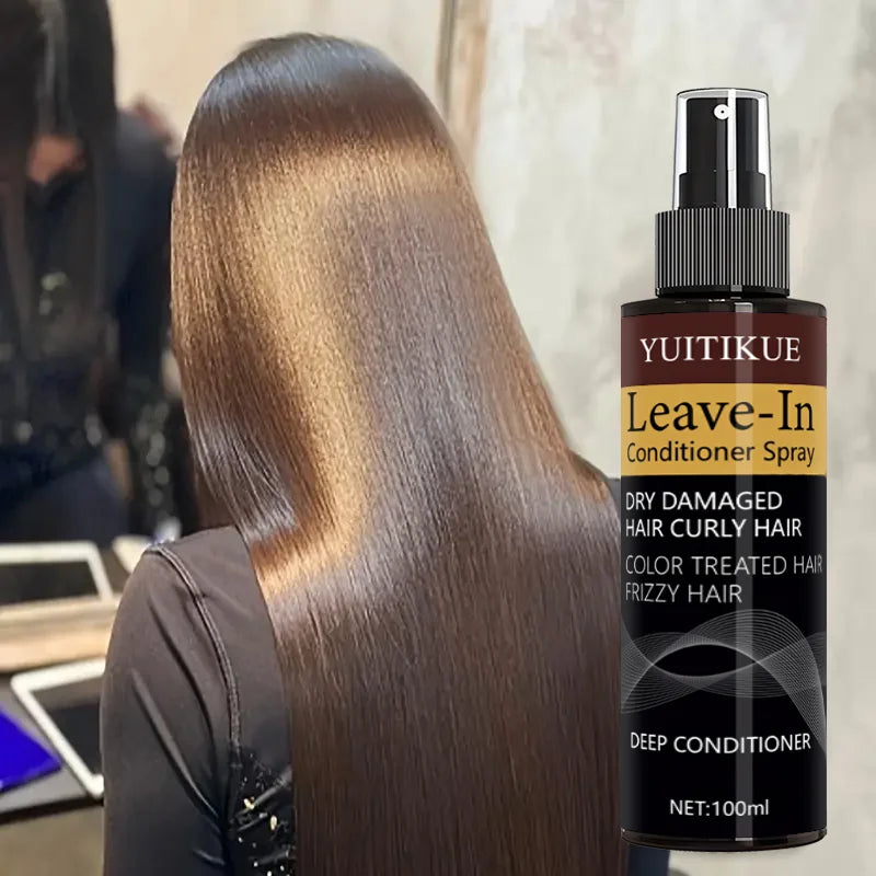 Keratin Leave-In Hair Spray - Deeply Moisturizes Curly/Dyed Hair - Controls Frizz and Enhances Shine