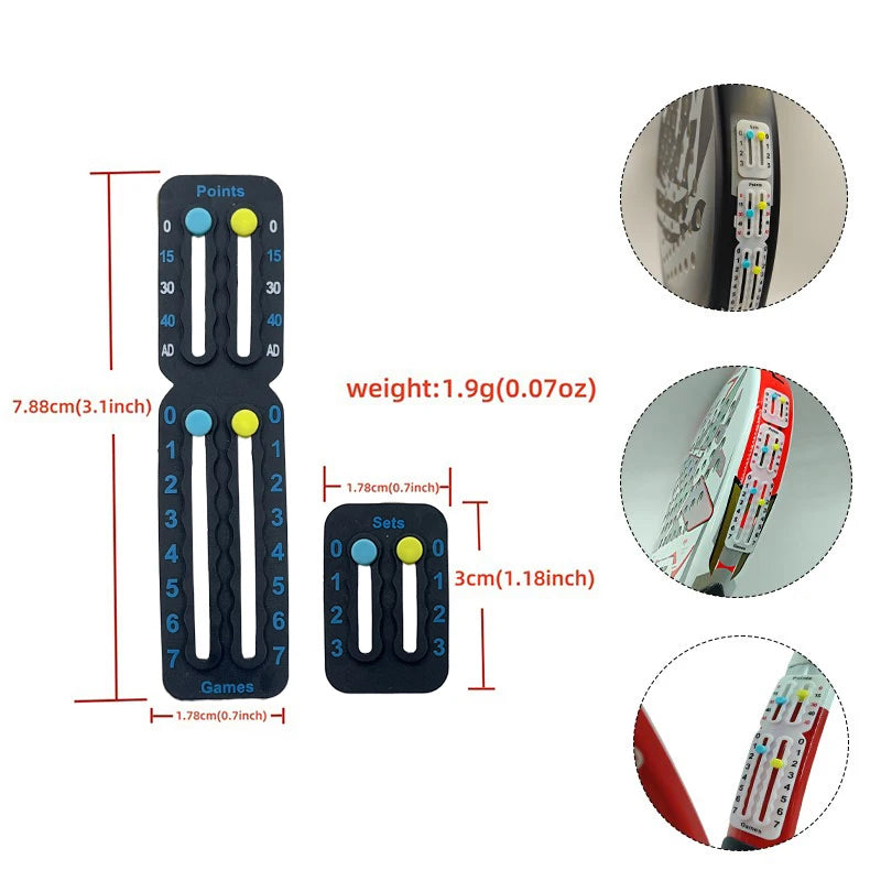 Original Small Score Board For Tennis Padel Racket 1.9g Lightweight Patent Certified Anti-Paint Peeling Scorekeeper for Amateurs