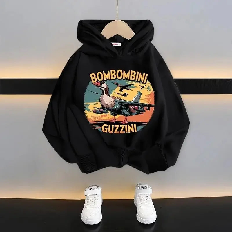 Autumn Cute Italian Brainrot Print Children's Hoodies Funny Cartoon Graphic Kids Fashion Girl Sweatshirts Casual Boy Pullover