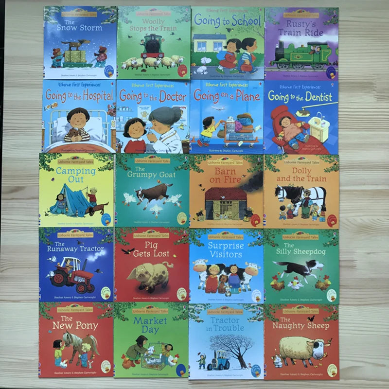10Books/set 15X15Cm Kids Usborne Picture Books for Children Baby Famous Story English Child Book Educativo Infantil