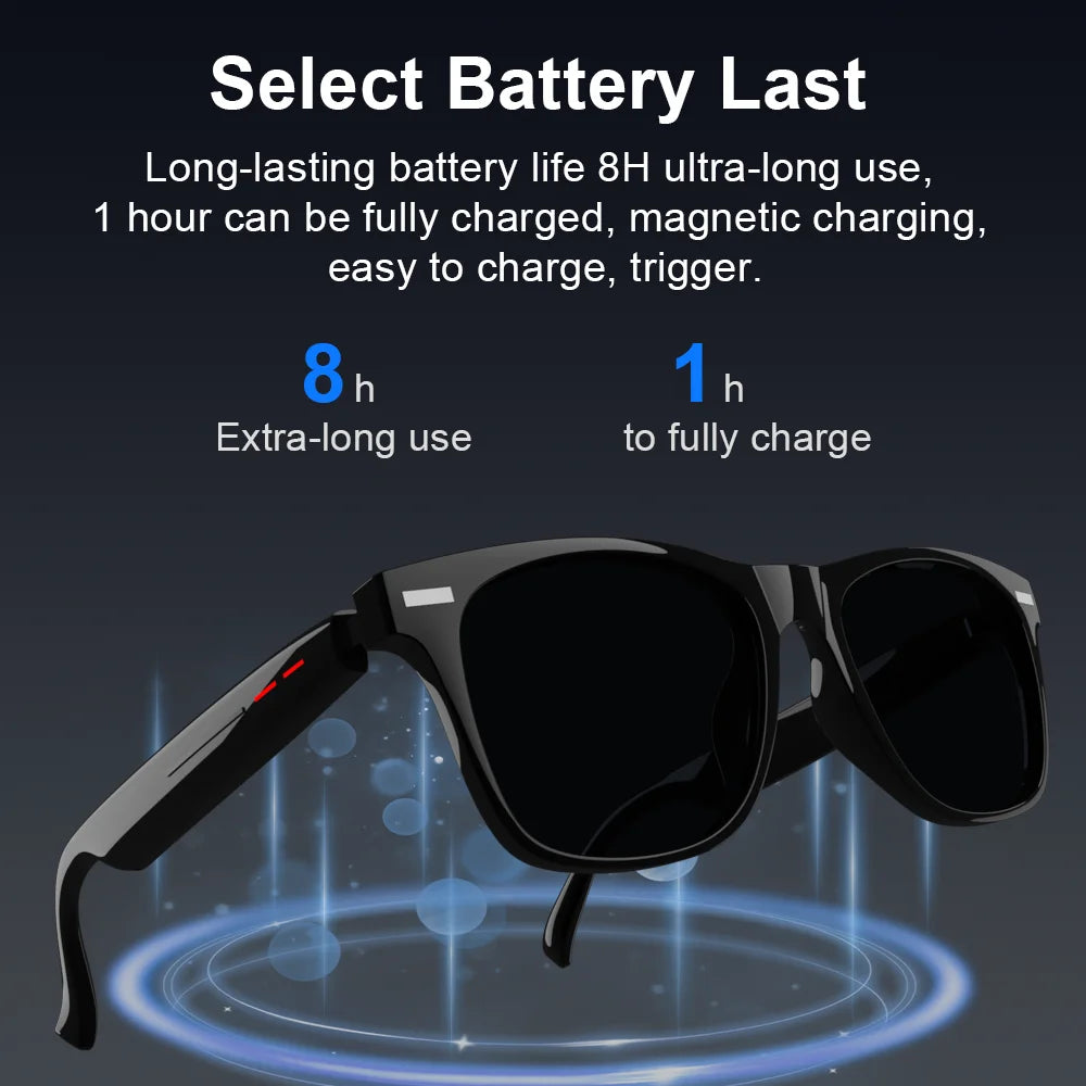 LAXASFIT New Camera Smart Music Women Men Sports Sunglasses Headphones Wireless BT Talk Headset HIFI Audio Bluetooth Glasses