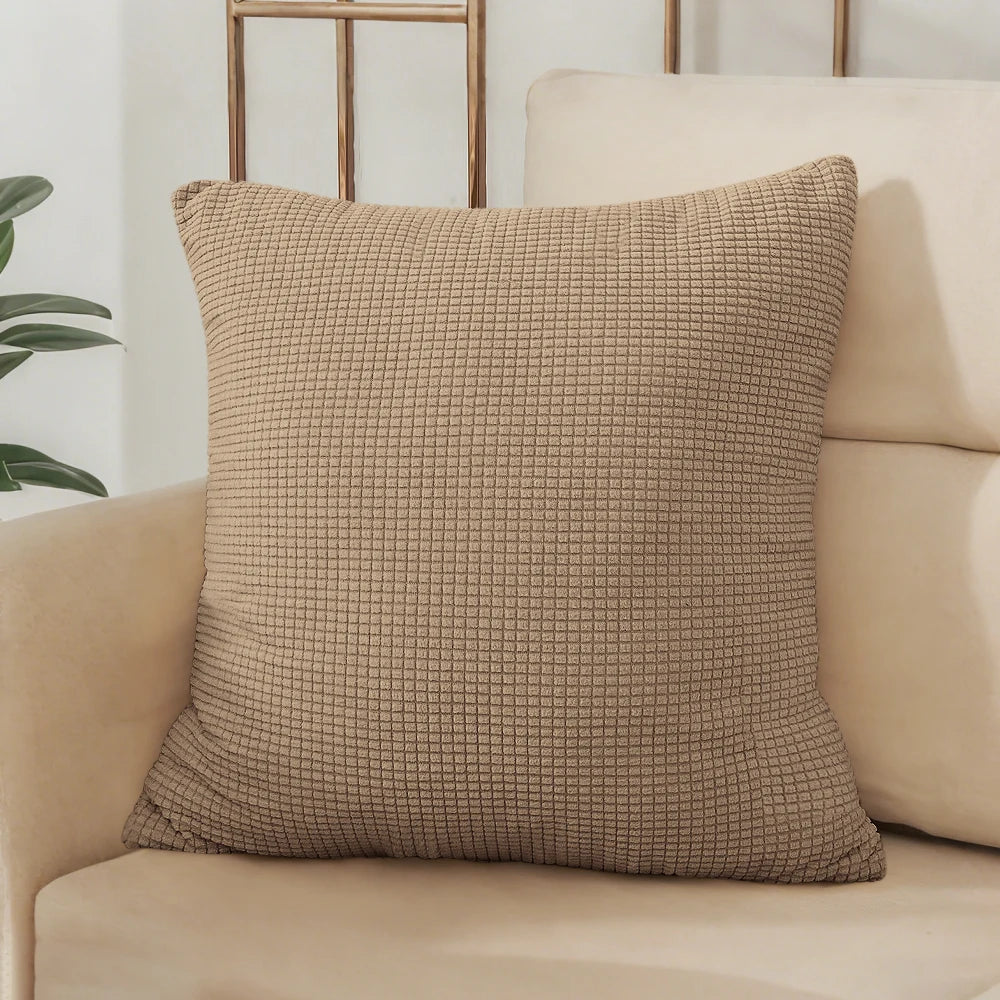 40x40 45x45 50x50 Solid Color Jacquard Pillow Cover for Sofa Office Waist Cushion Cover Home Decorative Pillowcase Decoration