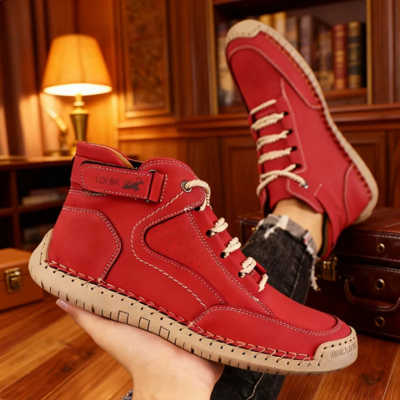 Men's High Top Boots Fashionable Handmade Sewn Buckle Casual Shoes Comfortable Fashionable Daily Walking Outdoor Adventure Boots