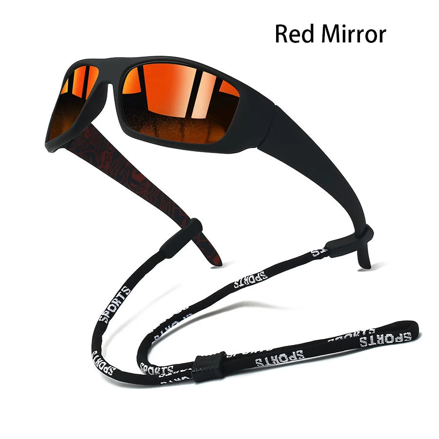Fashion Vintage Sunglasses with Chain for Men And Women Driving Fishing Sports Running Mountaineering Safety Goggles