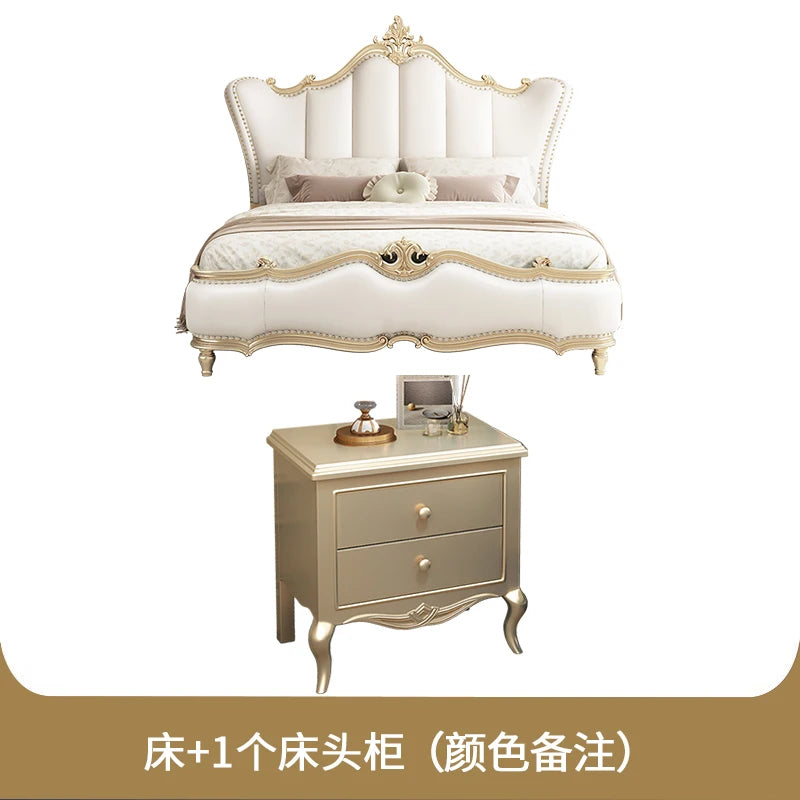 White Cream Cloud Bed Fashion Interior European Safe Sleeping Bed Floor Double Ergonomic Muebles Para El Hogar Home Furniture