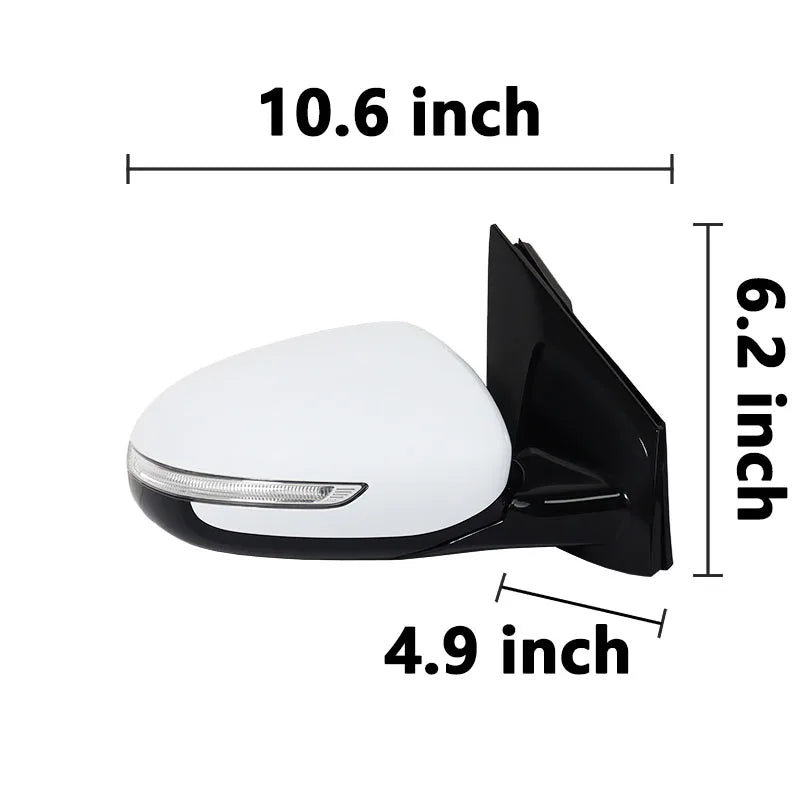 For Kia Sportage 2016-2021 Car Side Rear View Mirror Assembly 10-pins With Turn Signals Power Folding Heated Blind Spot
