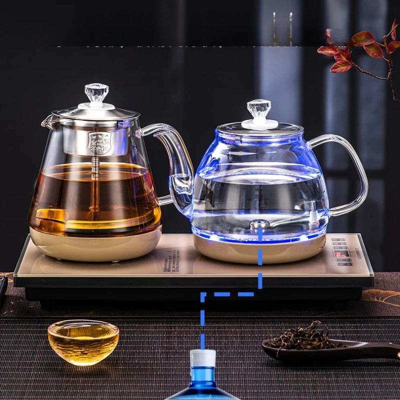 Automatic WaterFeeding Electric Kettle, BuiltIn Tea Maker for Tea Table Use, Temperature Control Pot, OneTouch Operation