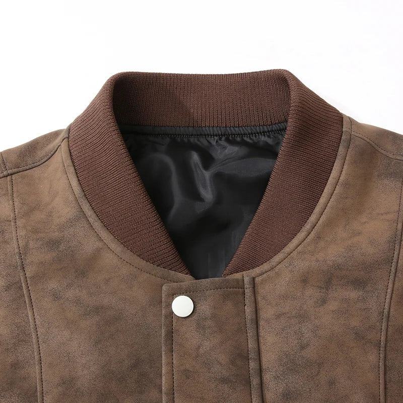Leather Jacket Men Suede Coats Spring Windbreaker Oversized 6XL 7XL 8XL Plus Size Street Moto Autumn Brand Waterproof Softshell