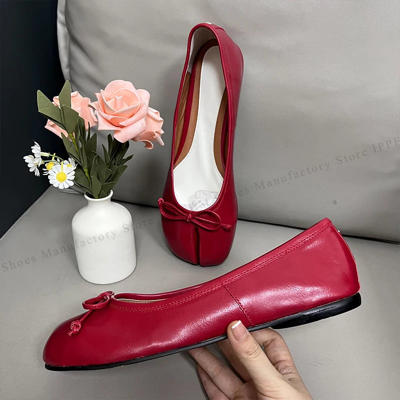 IPPEUM Tabi Footwear For Women 2026 New Fashion 36-44 Size Plus Ballet Flats Shoes With Split Toe