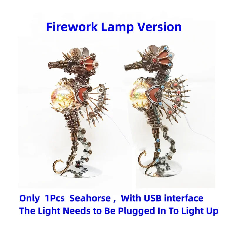 3d Puzzle Mechanical Seahorse Metal Model Kit Steampunk Seahorse Toys DIY Assembly Kits Children Adults (2100PCS)