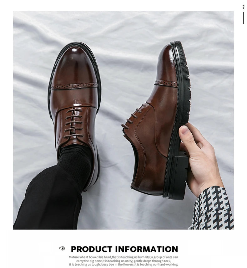 Men’s Dress Shoes High Quality Business British Social Formal Leather Shoes For Men Block Party Wedding Business Office Shoes