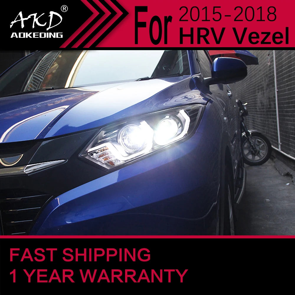 Car Lights for Honda HRV HR-V LED Headlight 2015-2018 Vezel Head Lamp Drl Projector Lens Automotive Accessories