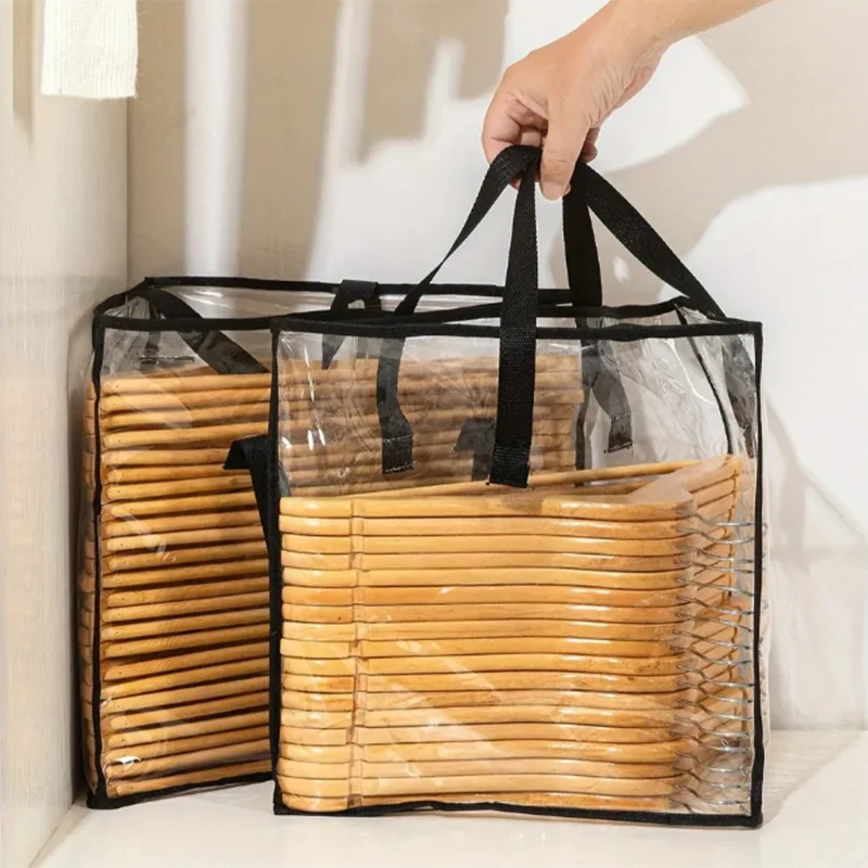 Hanger Storage Bag, Clothes Hanger Organizer Holder for Space Saving, Hanger Triangle or Square Storage Bag with Handles
