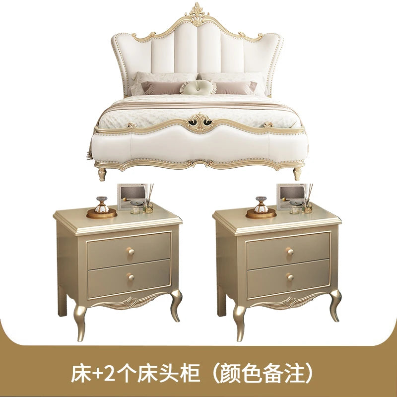 White Cream Cloud Bed Fashion Interior European Safe Sleeping Bed Floor Double Ergonomic Muebles Para El Hogar Home Furniture