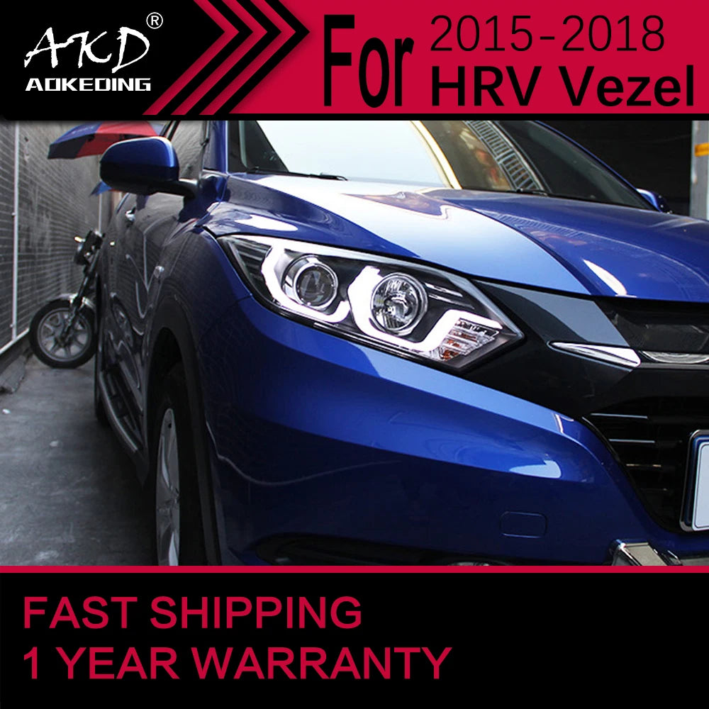 Car Lights for Honda HRV HR-V LED Headlight 2015-2018 Vezel Head Lamp Drl Projector Lens Automotive Accessories