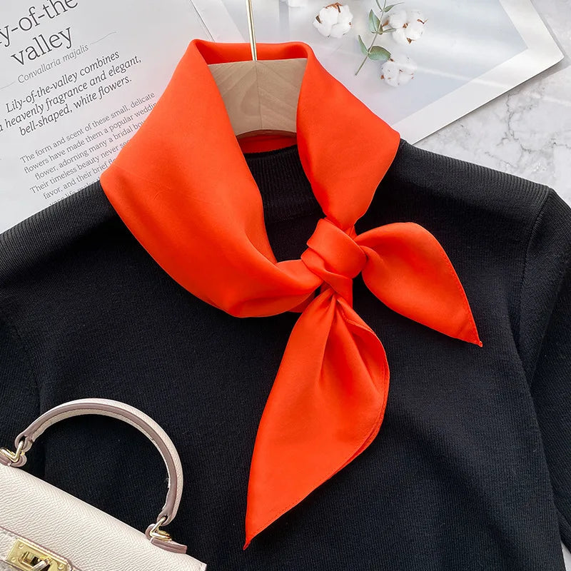 70Scarf 100% Silk Bandana Women Square Scarves Wrap Kerchief Mulberry Spring Fashion Luxury High Quality Headband Hijab Shawls