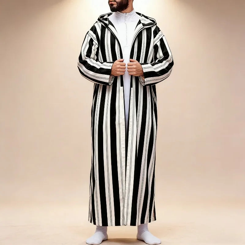 Arab Islamic Embroidered Kaftan Robe with Side Pockets Men Women