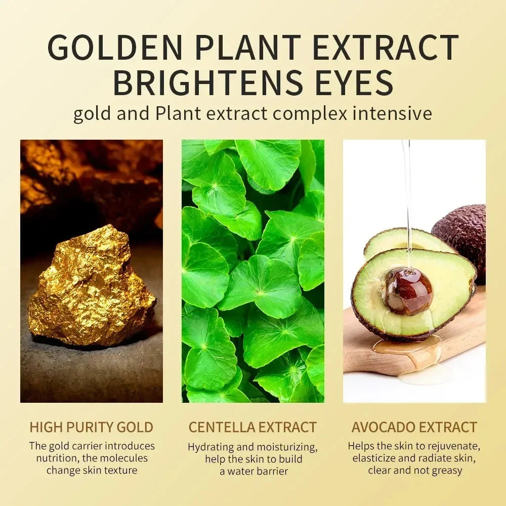 60 Pieces/Box Gold and Avocado Eye Mask to Reduce Fine Lines and Dark Circles, Eye Care