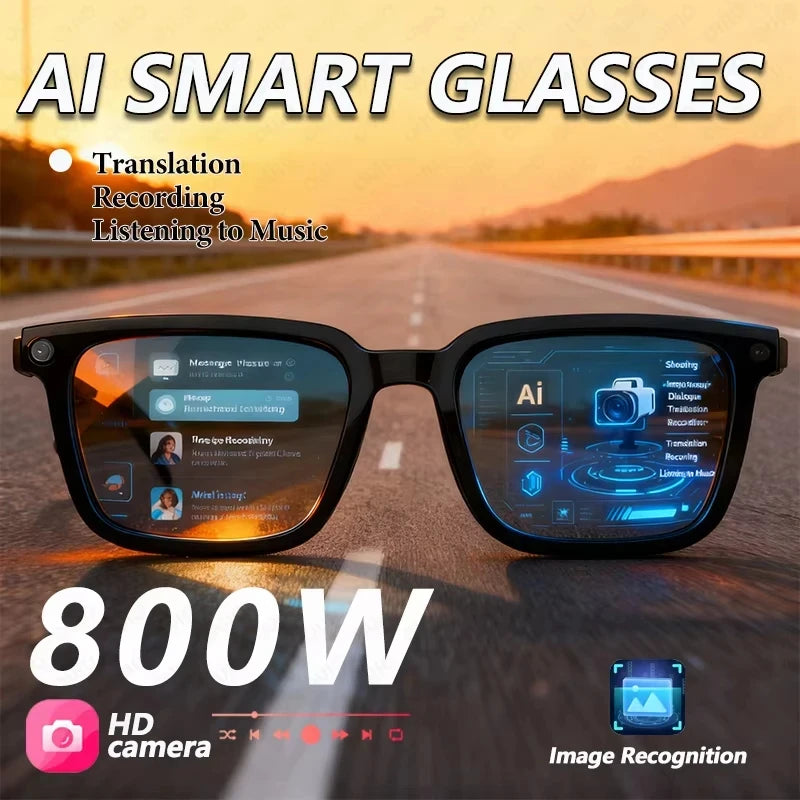 2026 AIMB-S1 AI Smart Glasses AI Translation Conversation Recording 8MP HD Debounce Camera 4K Shooting Enjoy Music Smart Glasses
