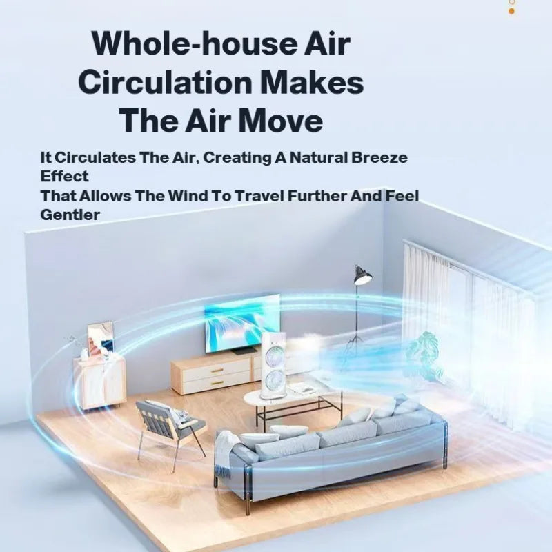 New 3 in 1 Dual-head Fan Household Mini Air Cooler LED Night Light Portable Humidifier Air Adjustment Fan for Office, Home